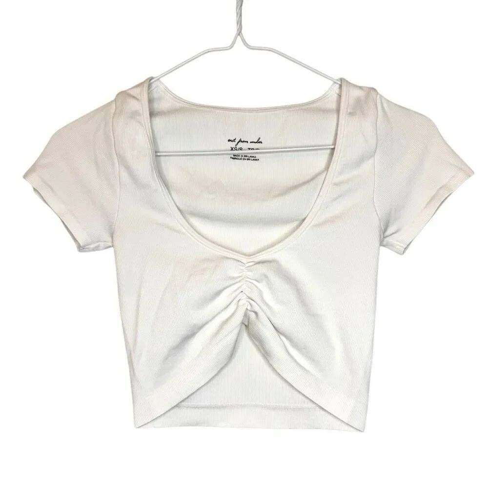 Urban Outfitters Out From Under Seamless Ruched White Cropped Top XS/S